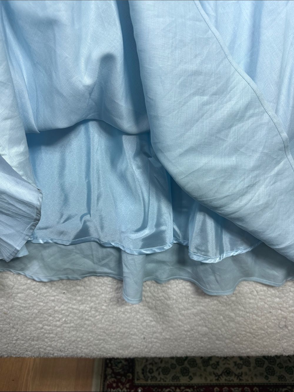(N5)NWT LINO USA, Vintage Maxi Skirt, A-Line,100% Linen,Size 2X,Light Blue Women - Picture 5 of 12